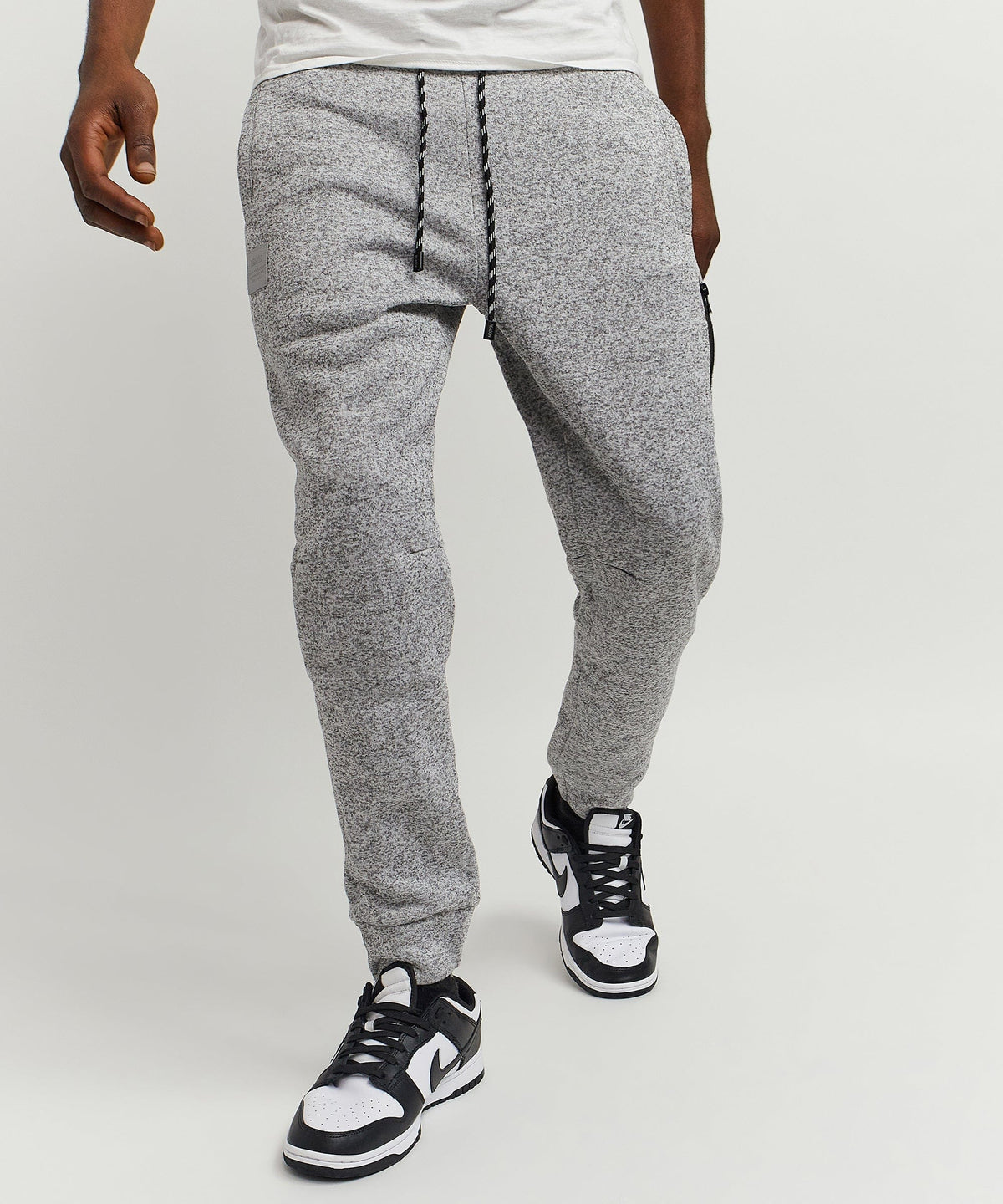 Reason Clothing Premium Jeff Slim Fit Grey Jogger With Side Zip Pocket