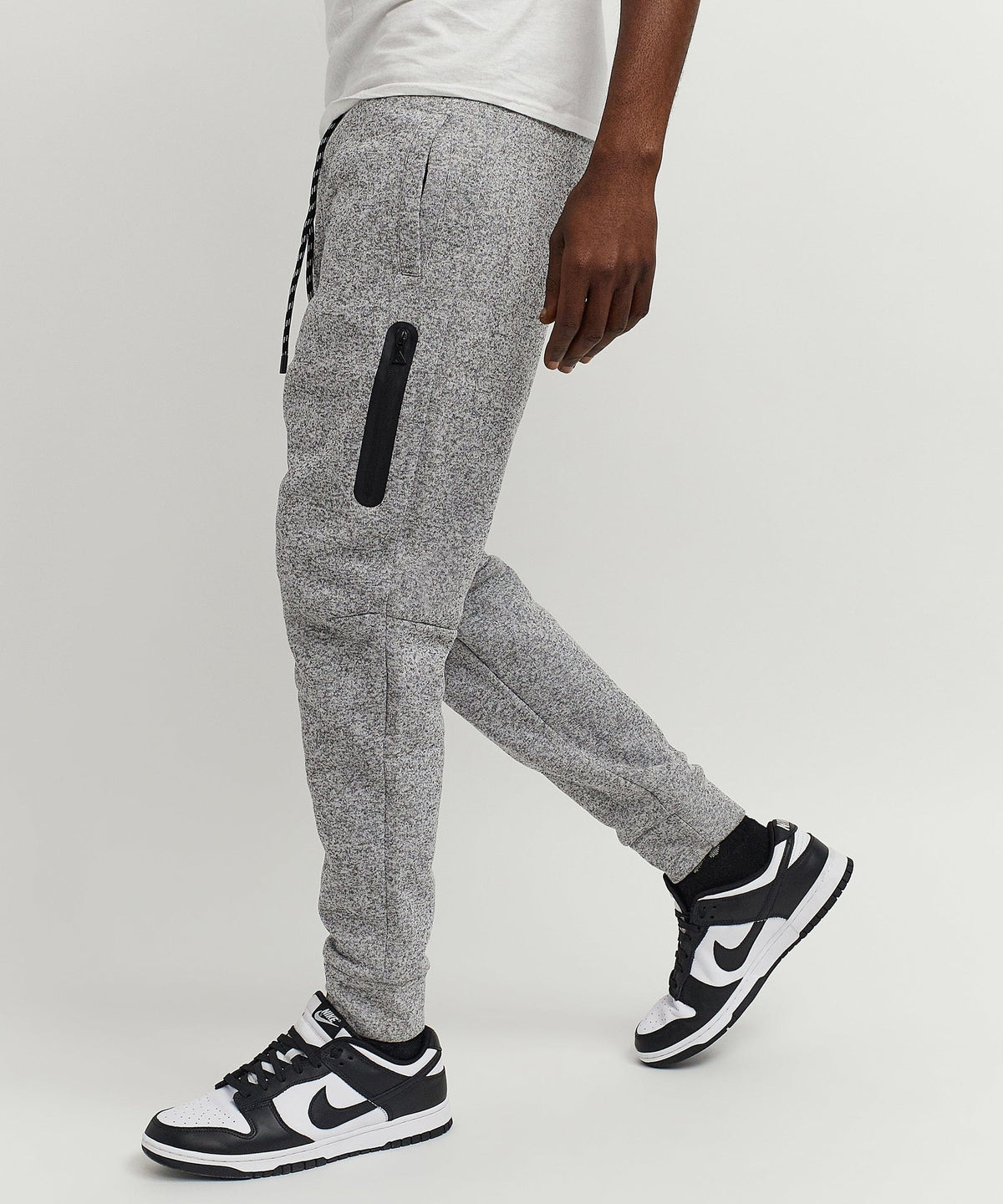 Reason Clothing Premium Jeff Slim Fit Grey Jogger With Side Zip Pocket