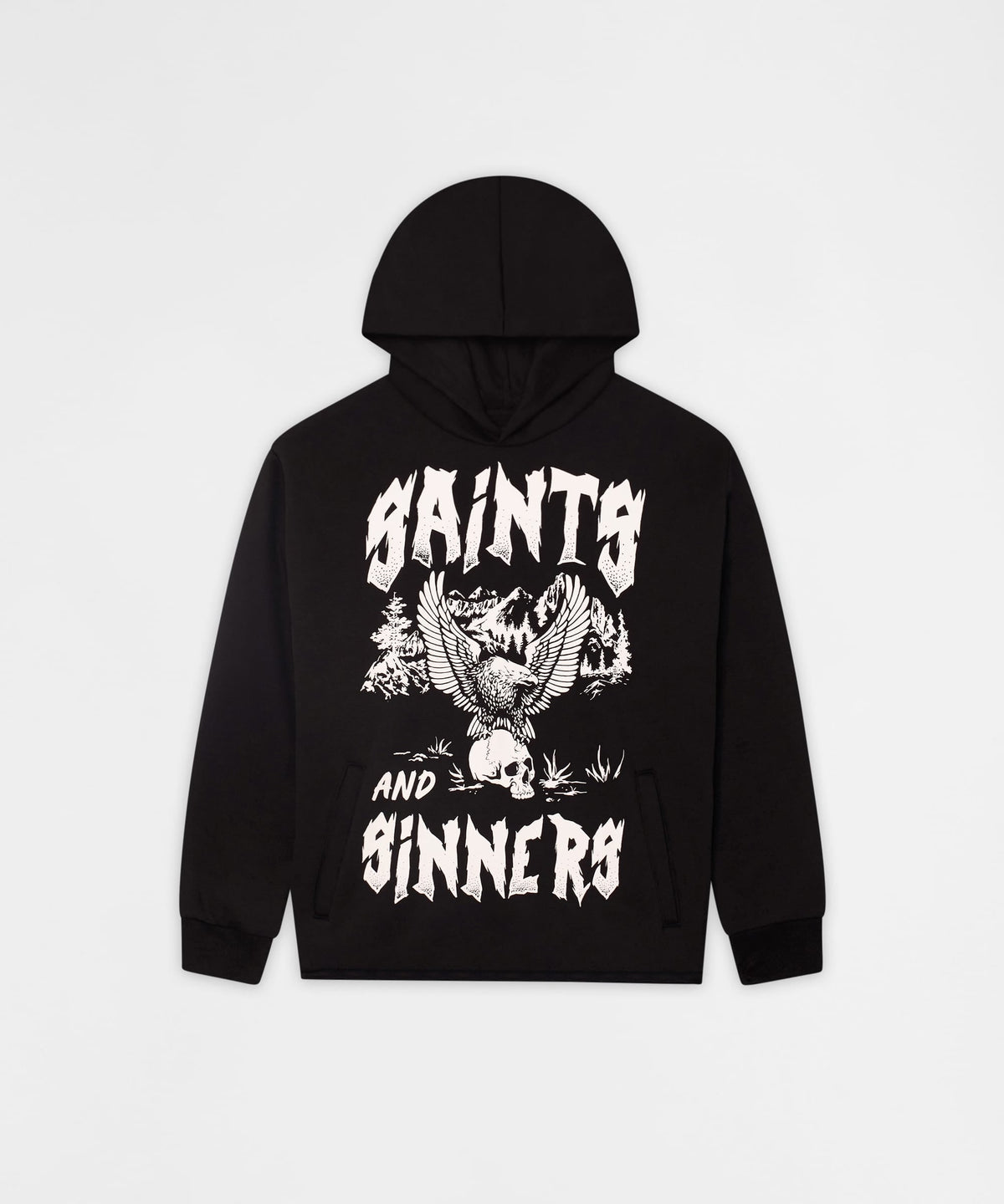 Reason Clothing Smart Buy Saints and Sinners Graphic Long Sleeve Hoodie - Black