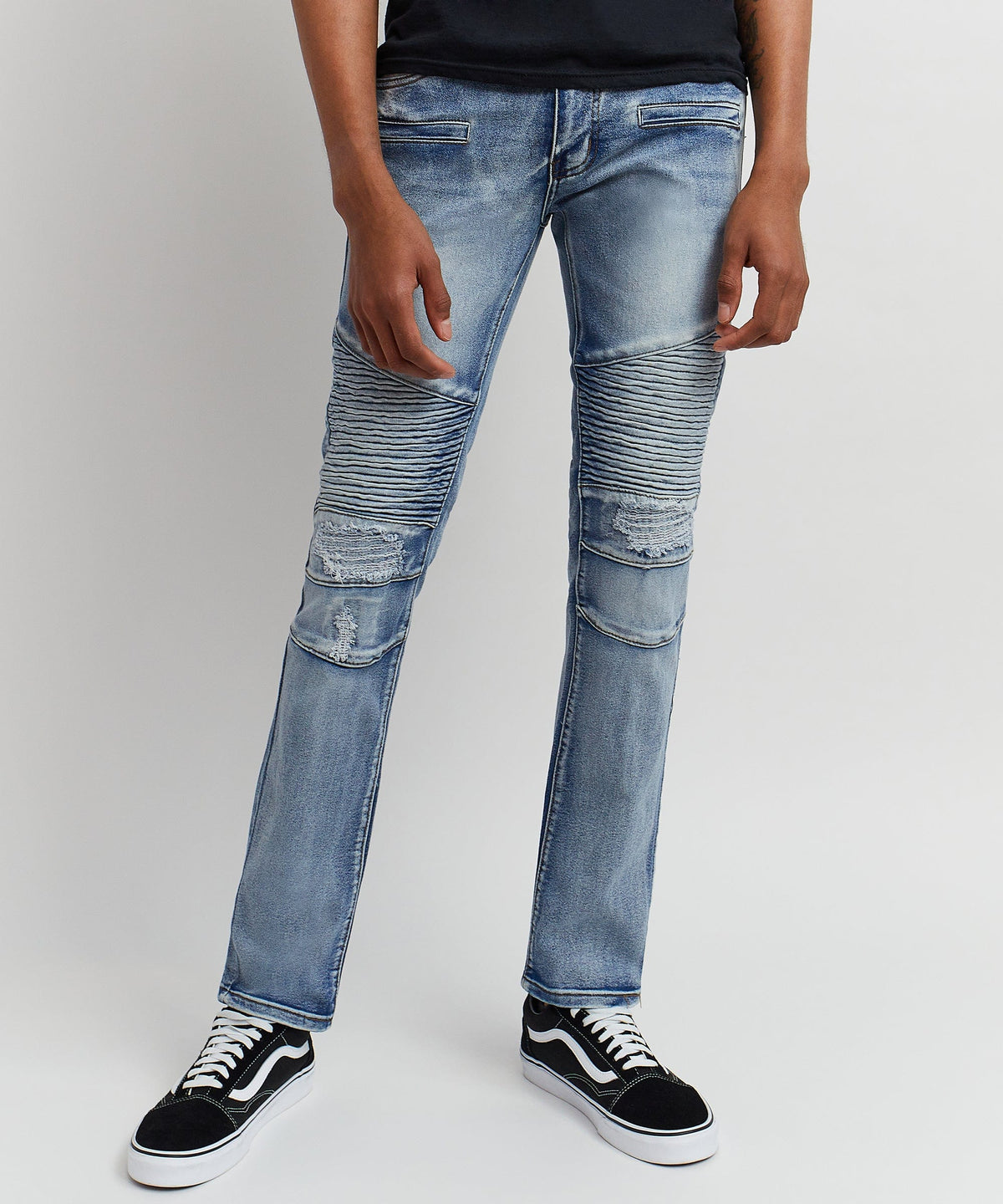 Reason Clothing Featured Hudson Washed Moto Jeans