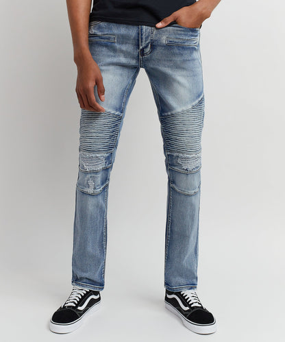 Reason Clothing Featured Hudson Washed Moto Jeans