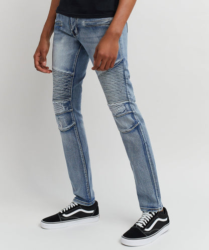 Reason Clothing Featured Hudson Washed Moto Jeans
