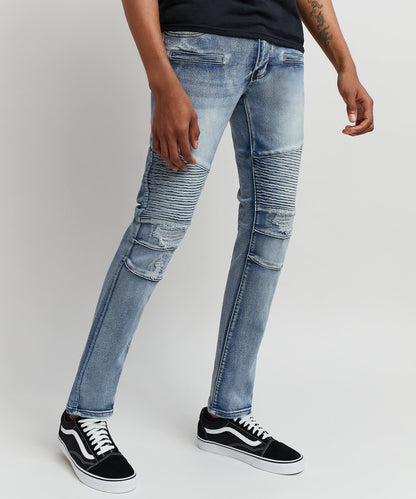 Reason Clothing Featured Hudson Washed Moto Jeans