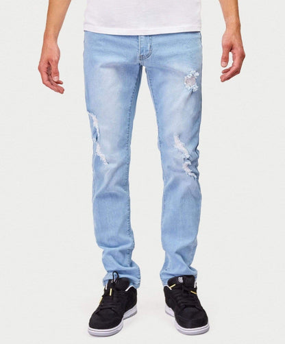 Reason Clothing Classic Elevate Light Wash Destroyed Jeans