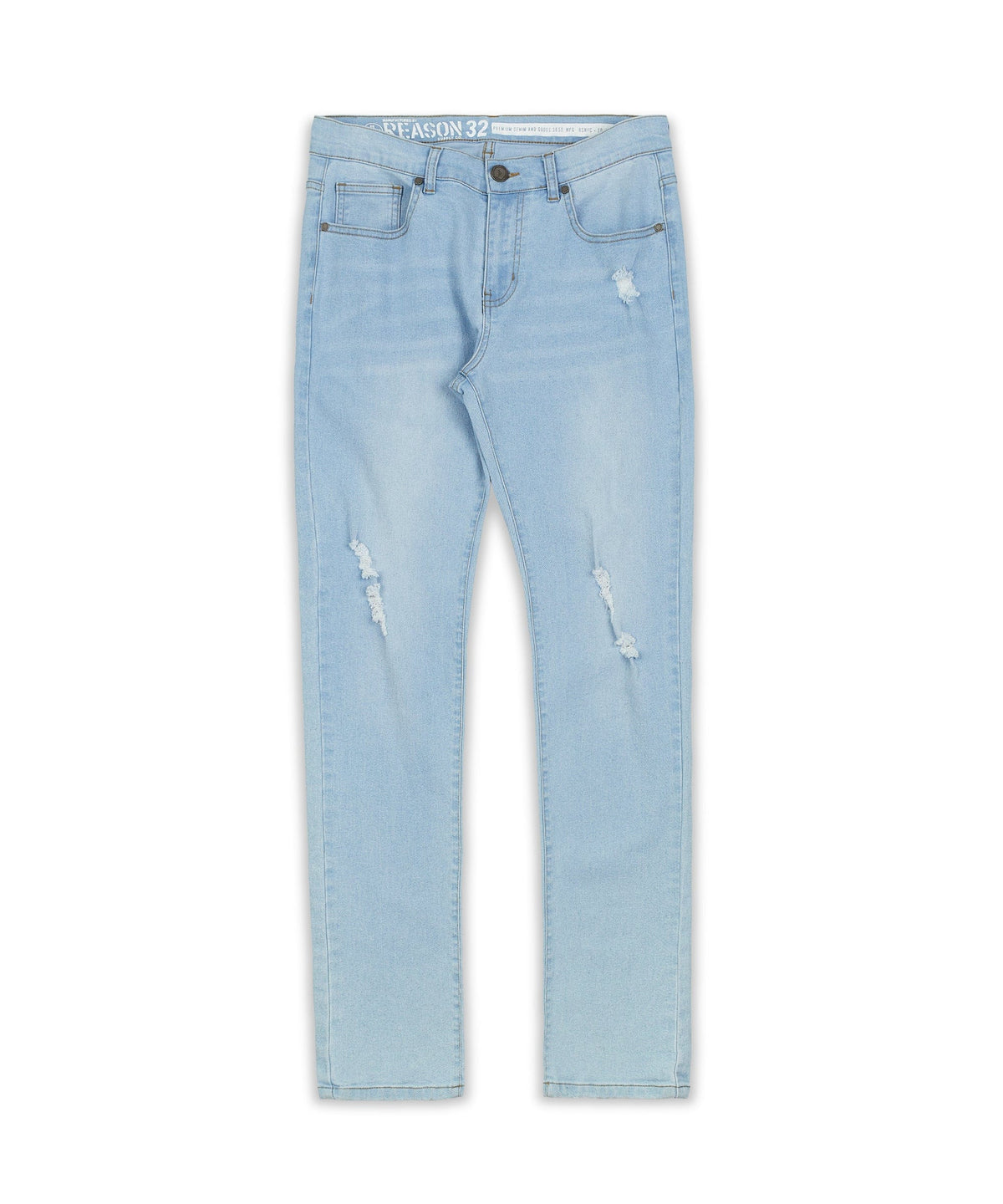 Reason Clothing Classic Elevate Light Wash Destroyed Jeans