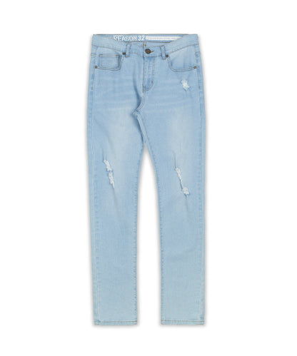 Reason Clothing Classic Elevate Light Wash Destroyed Jeans