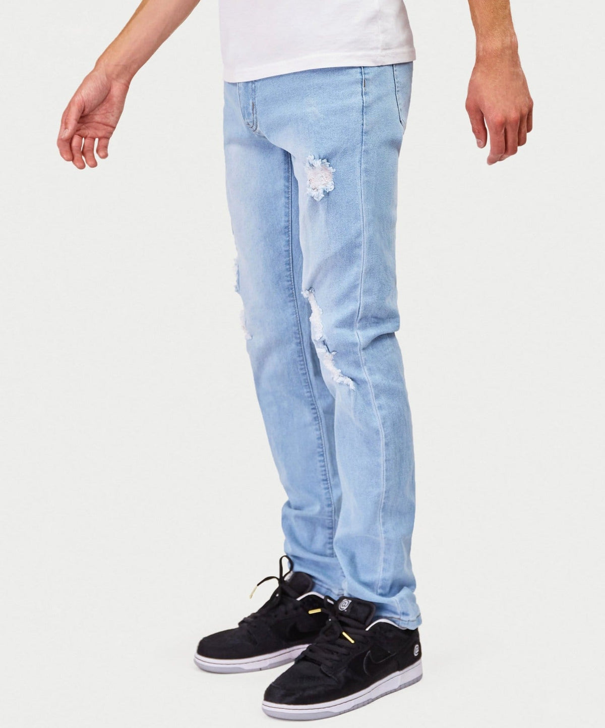 Reason Clothing Classic Elevate Light Wash Destroyed Jeans