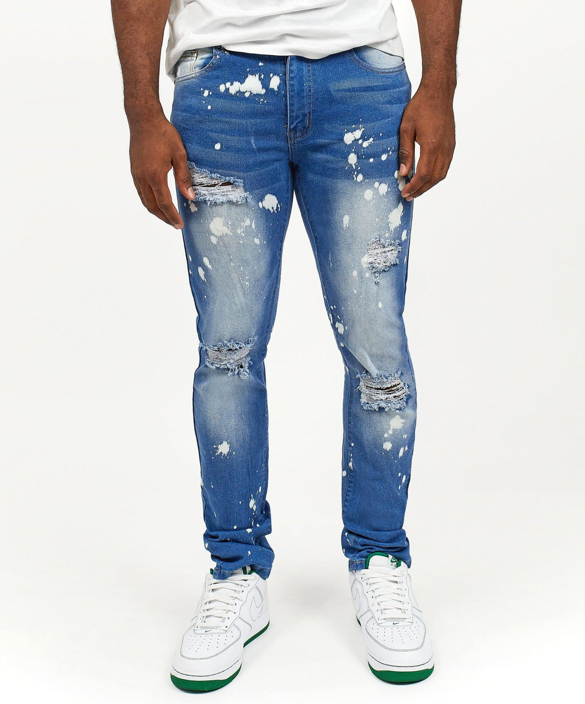 Reason Clothing Hot Sale John Light Wash Paint Splatter Jeans