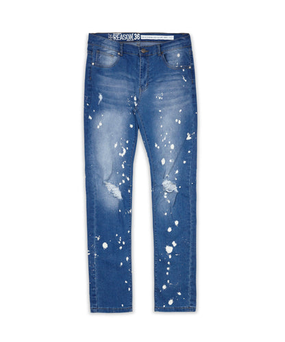 Reason Clothing Hot Sale John Light Wash Paint Splatter Jeans