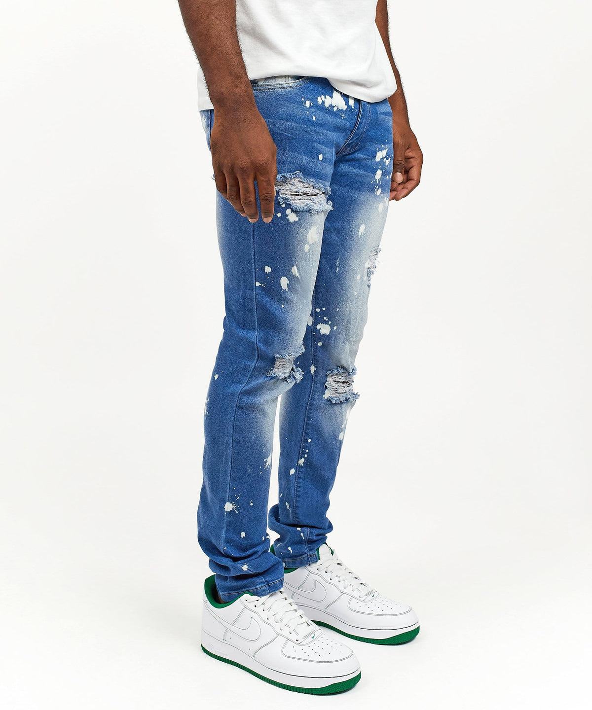 Reason Clothing Hot Sale John Light Wash Paint Splatter Jeans