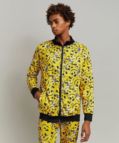 Reason Clothing Special Offer Skelly Smile Allover Print Track Jacket