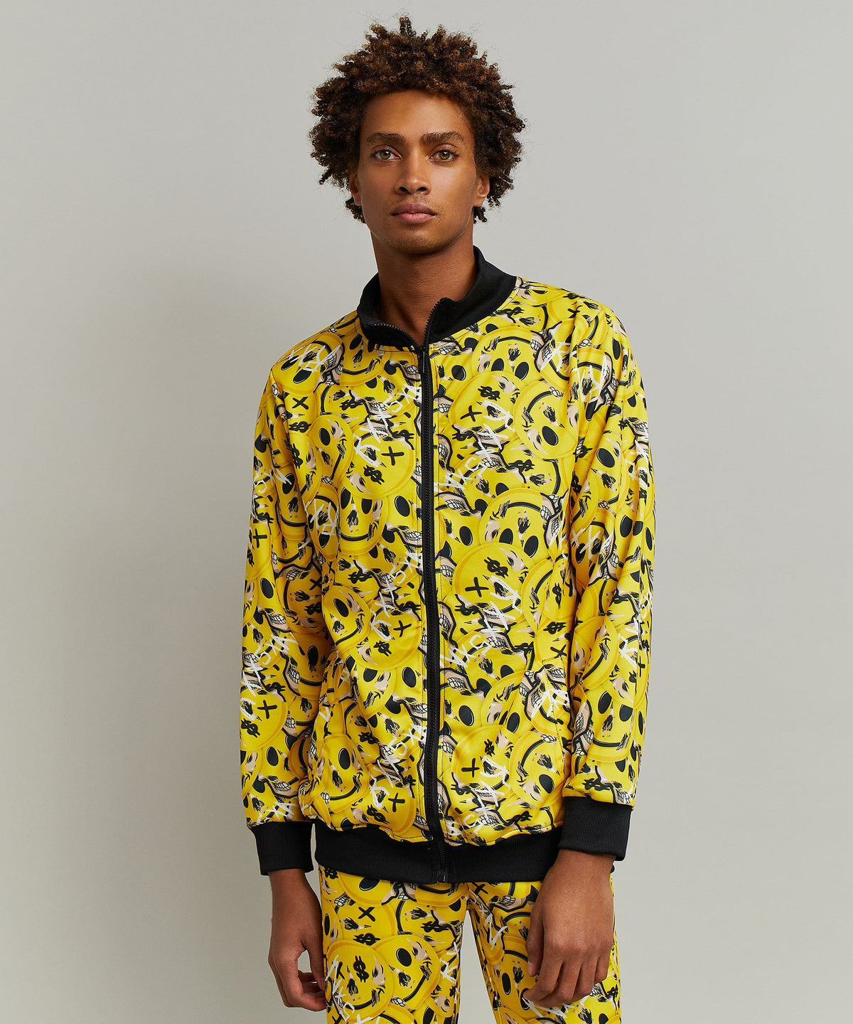 Reason Clothing Special Offer Skelly Smile Allover Print Track Jacket