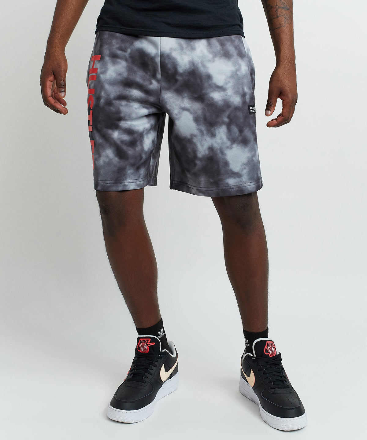 Reason Clothing Value Hustler Haze Tie Dye Grey Shorts