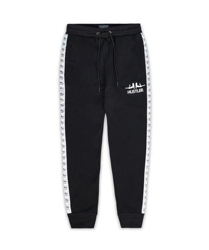 Reason Clothing Special Offer Hustler Side Stripe Logo Jogger - Black 003 Is Live