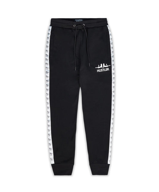 Reason Clothing Special Offer Hustler Side Stripe Logo Jogger - Black 003 Is Live