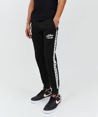 Reason Clothing Special Offer Hustler Side Stripe Logo Jogger - Black 003 Is Live