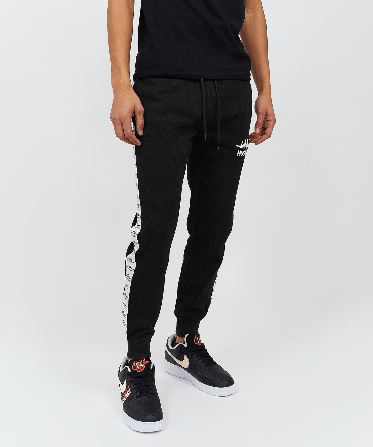 Reason Clothing Special Offer Hustler Side Stripe Logo Jogger - Black 003 Is Live