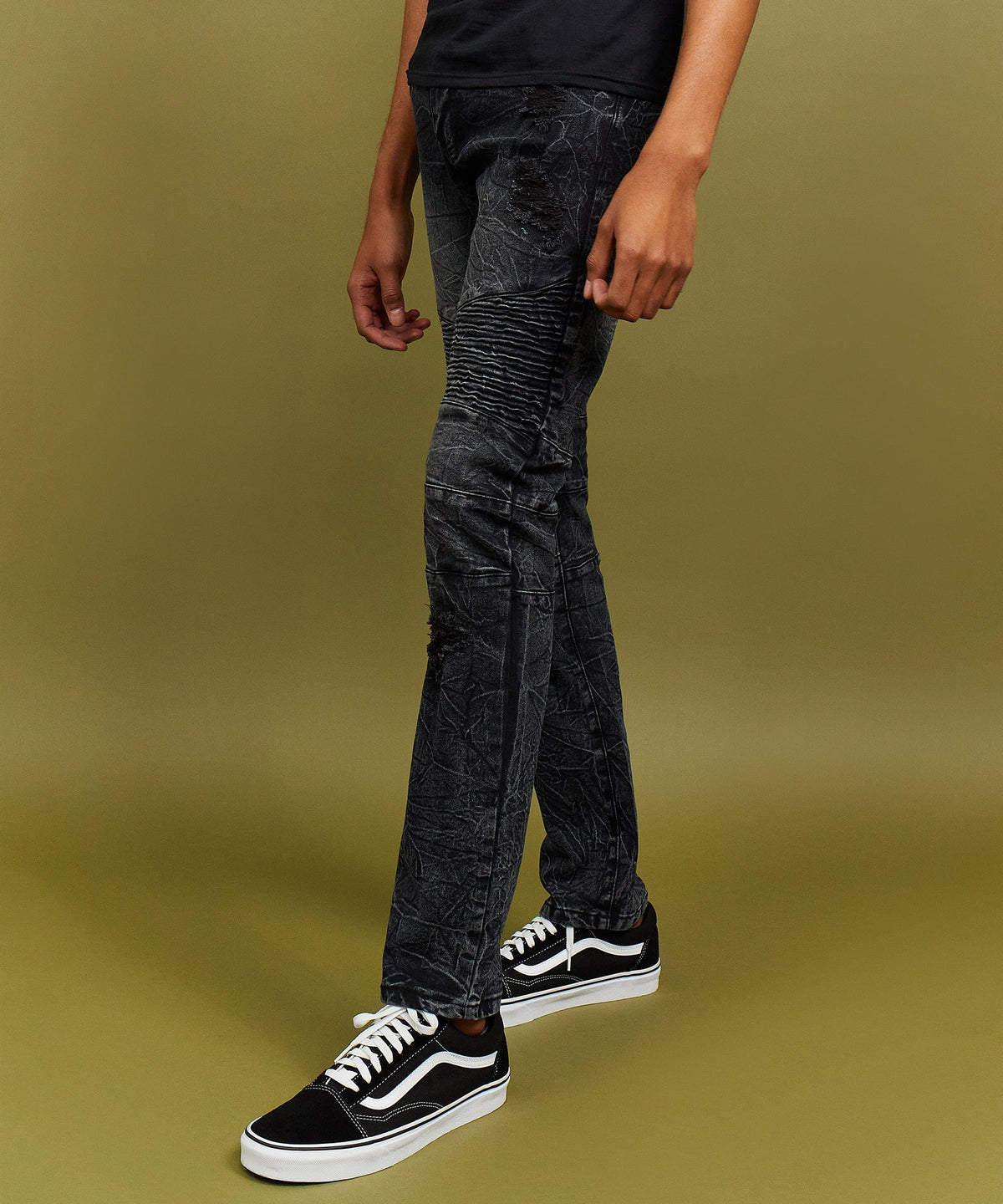 Reason Clothing Premium Emmett Moto Slim Jeans