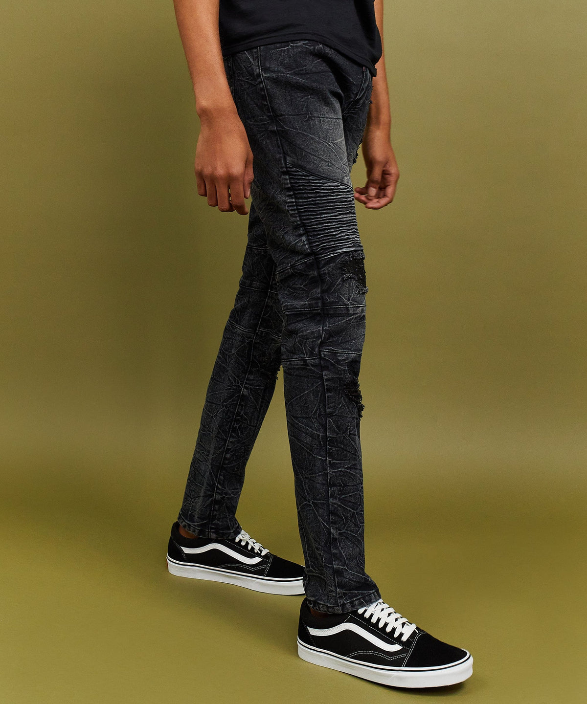 Reason Clothing Premium Emmett Moto Slim Jeans