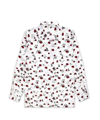Reason Clothing Top Pick Skulls & Roses Long Sleeve Oxford Short
