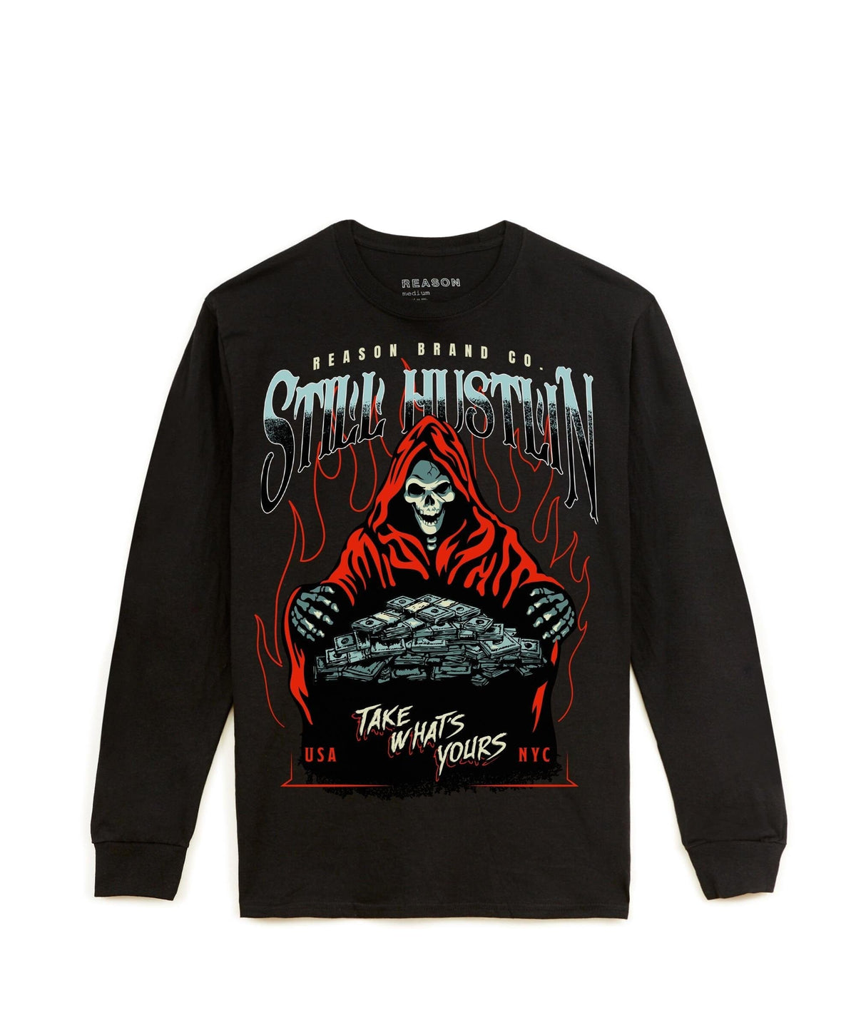 Reason Clothing Recommended Still Hustlin Long Sleeve Tee