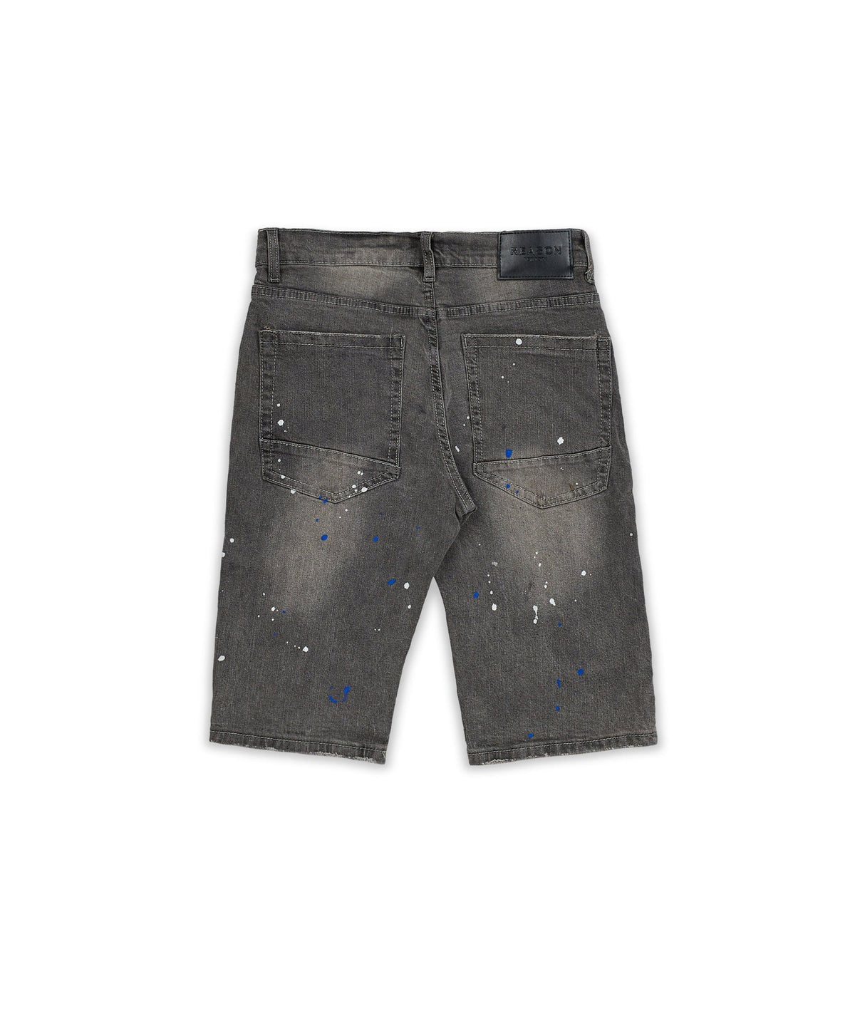Reason Clothing Signature Vincent Grey Paint Splatter Jean Shorts