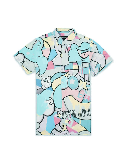 Reason Clothing Popular Neo World Allover Print Short Sleeve Shirt