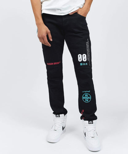 Reason Clothing Best Price Cloud Graphic Print Slim Jeans