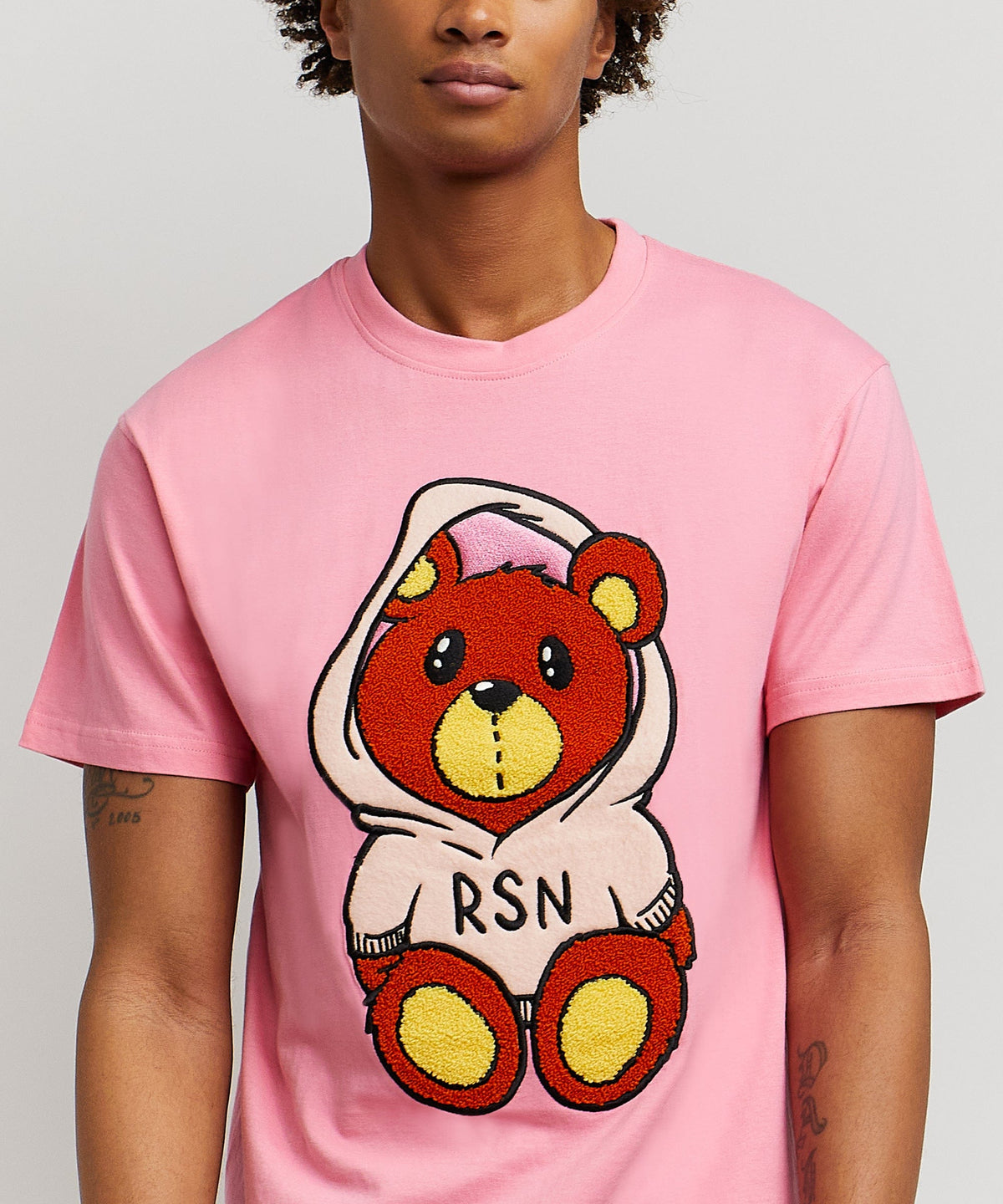 Reason Clothing Best Price Money Bear Chenille Patch Pink Tee
