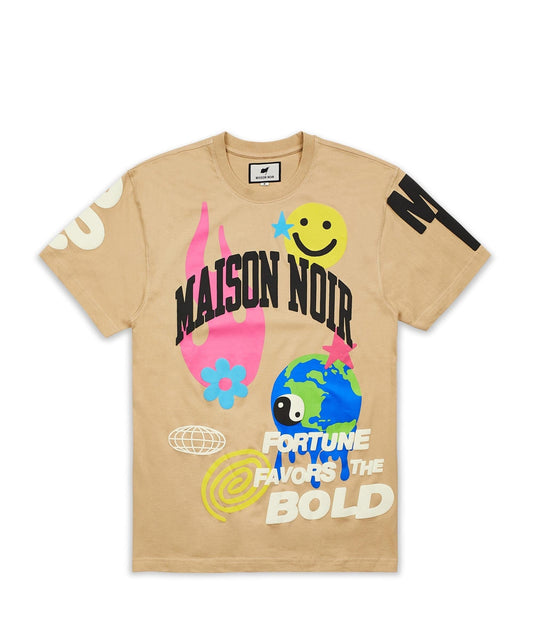 Reason Clothing Exclusive Say Less Puff Print Tee - Khaki