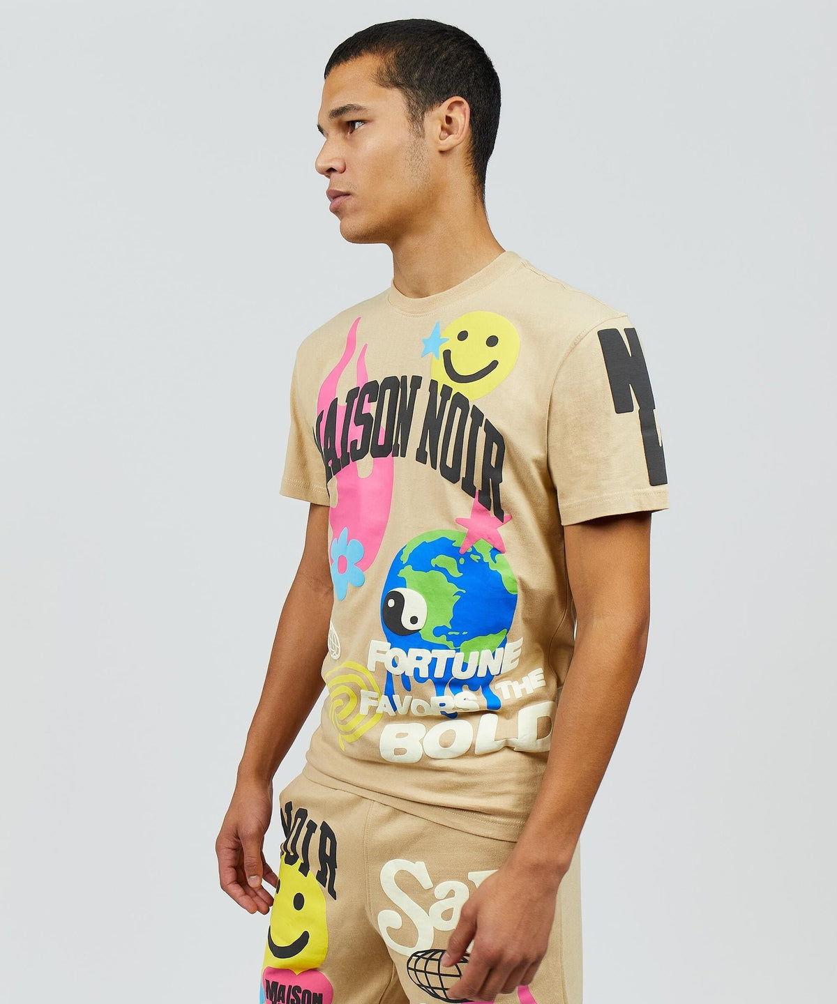 Reason Clothing Exclusive Say Less Puff Print Tee - Khaki