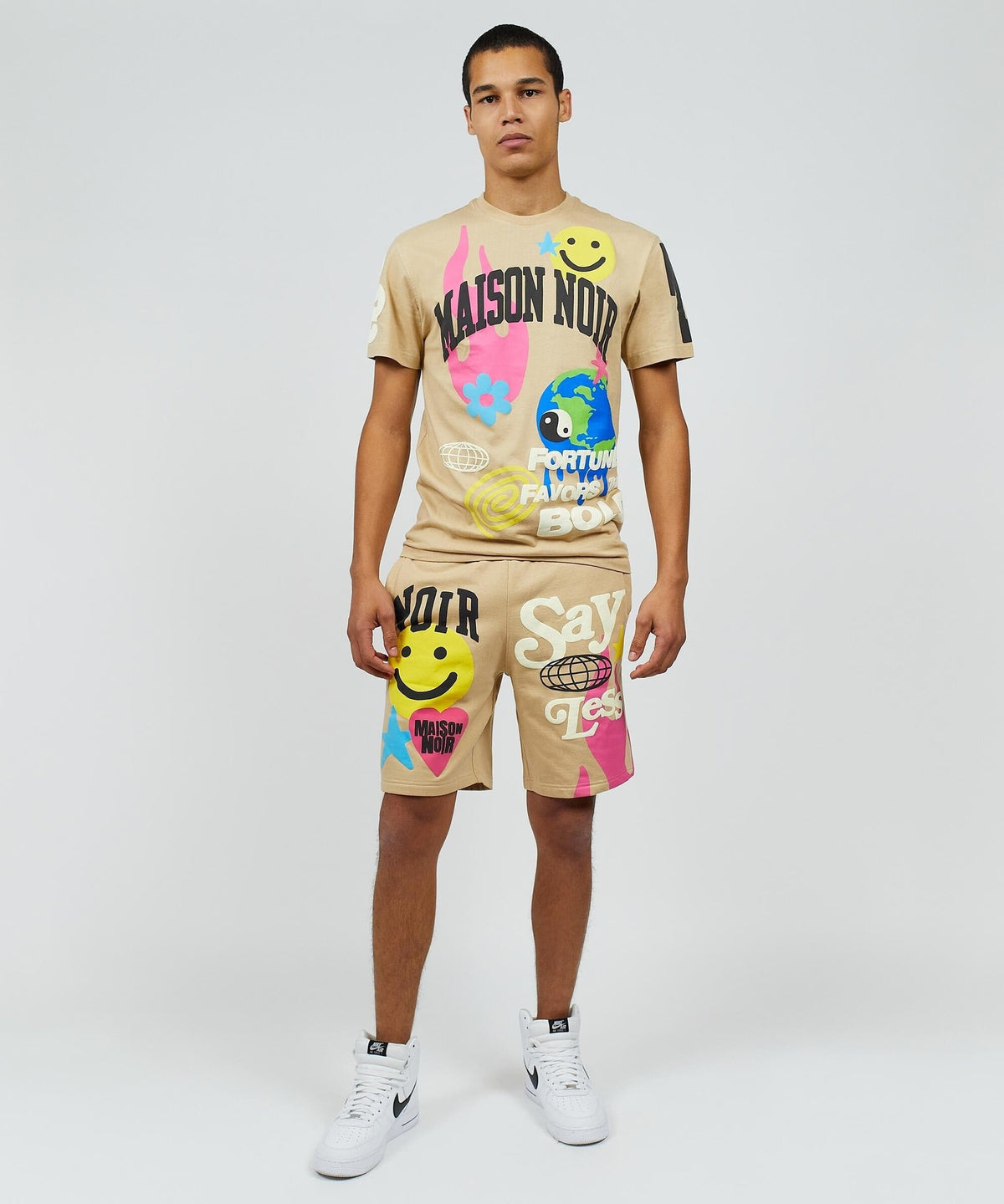 Reason Clothing Exclusive Say Less Puff Print Tee - Khaki