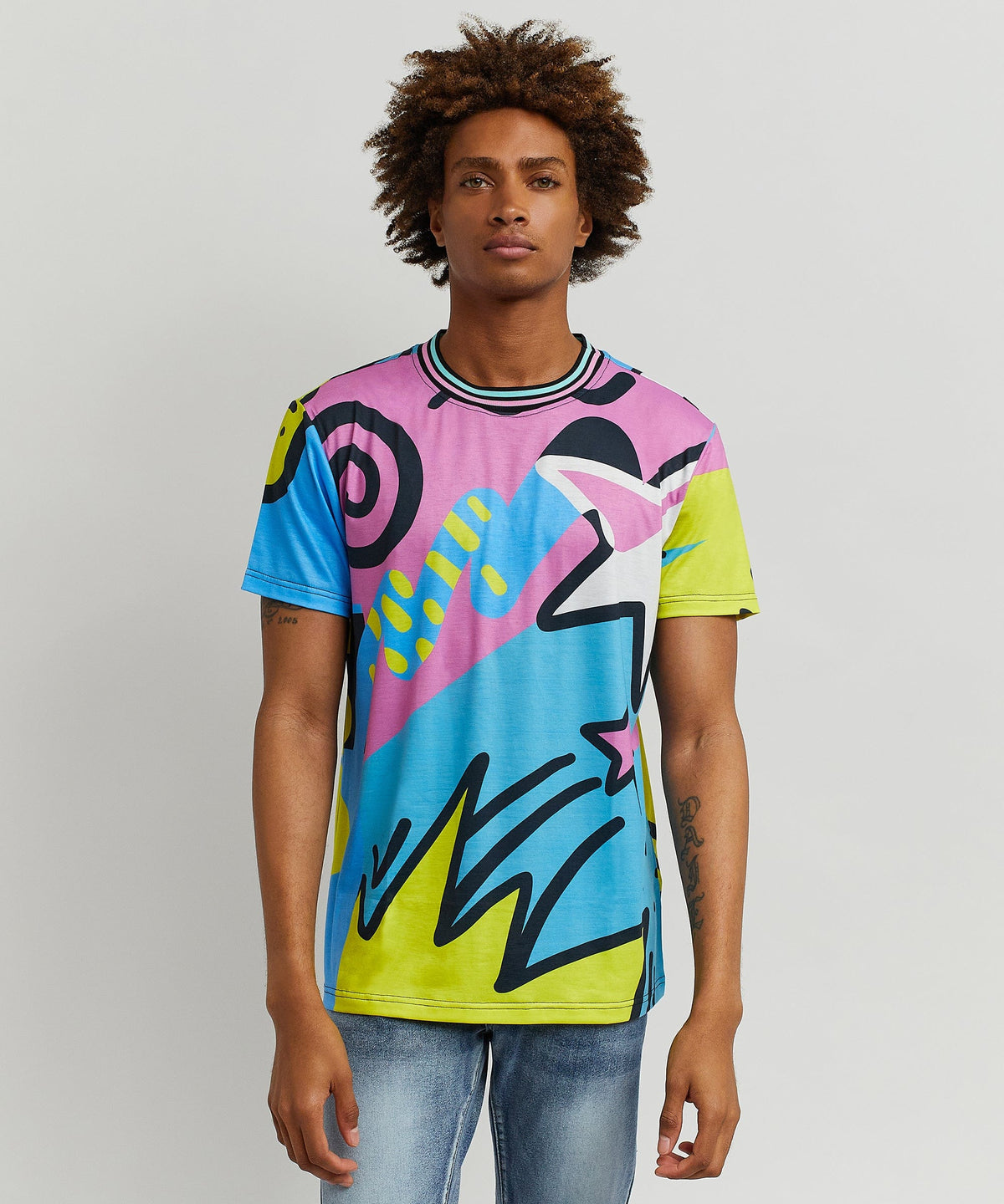 Reason Clothing Great Value Relax Allover Print Graphic Tee