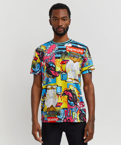 Reason Clothing Exclusive Drip Drip Allover Print Graphic Tee