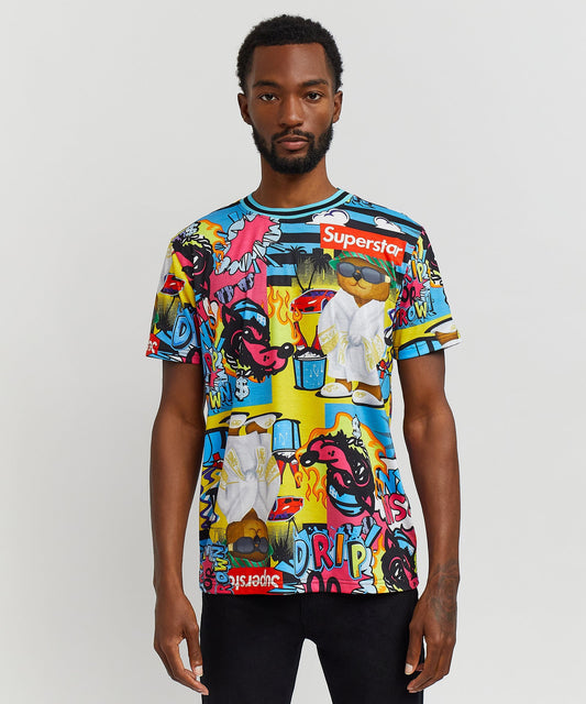 Reason Clothing Exclusive Drip Drip Allover Print Graphic Tee