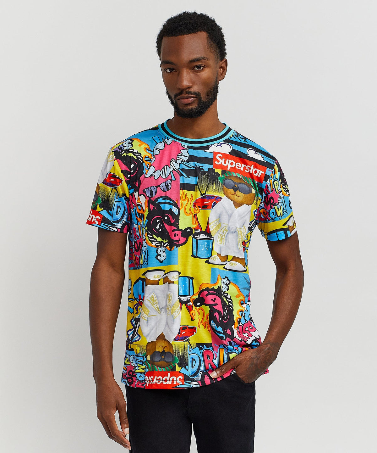 Reason Clothing Exclusive Drip Drip Allover Print Graphic Tee