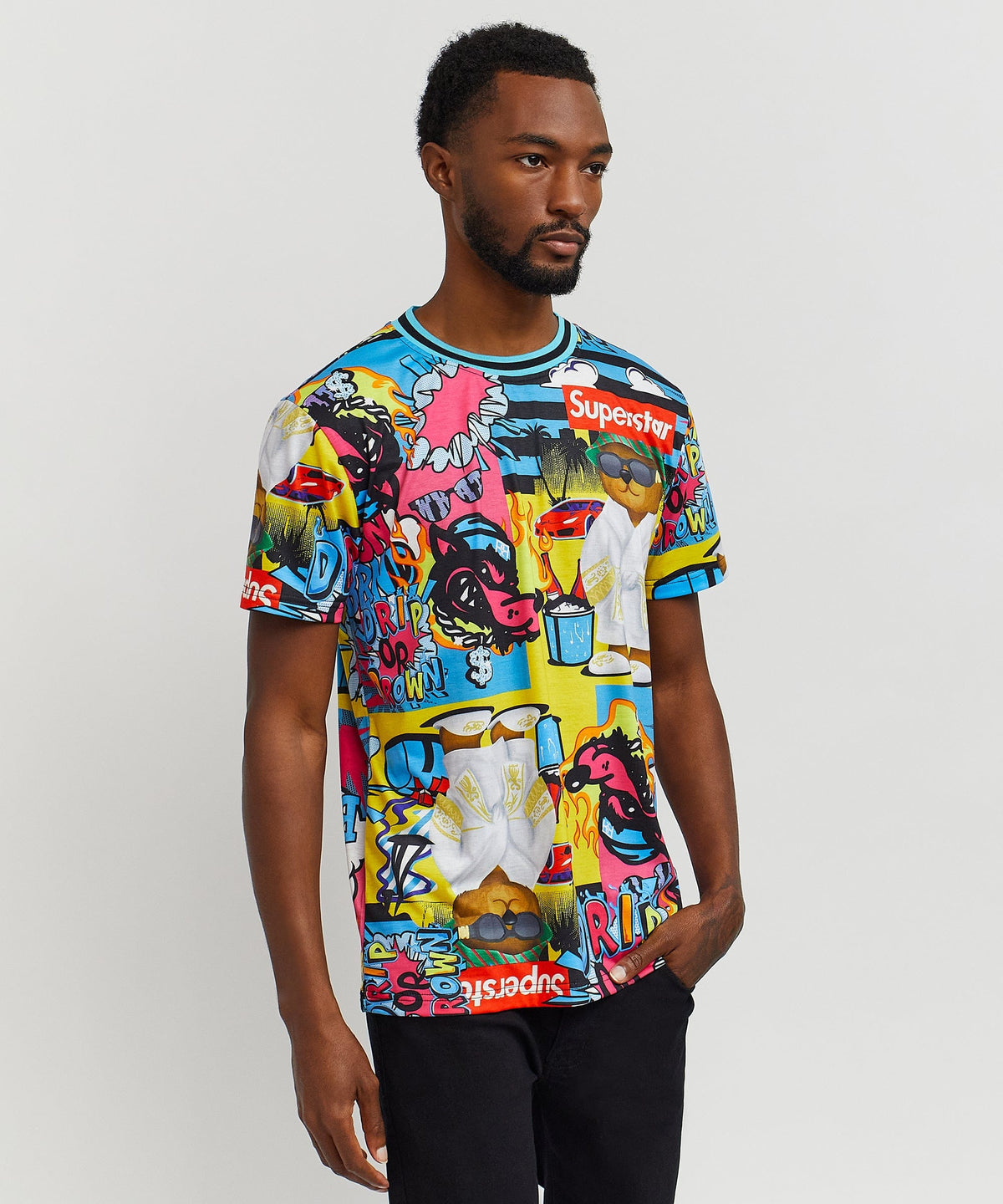 Reason Clothing Exclusive Drip Drip Allover Print Graphic Tee