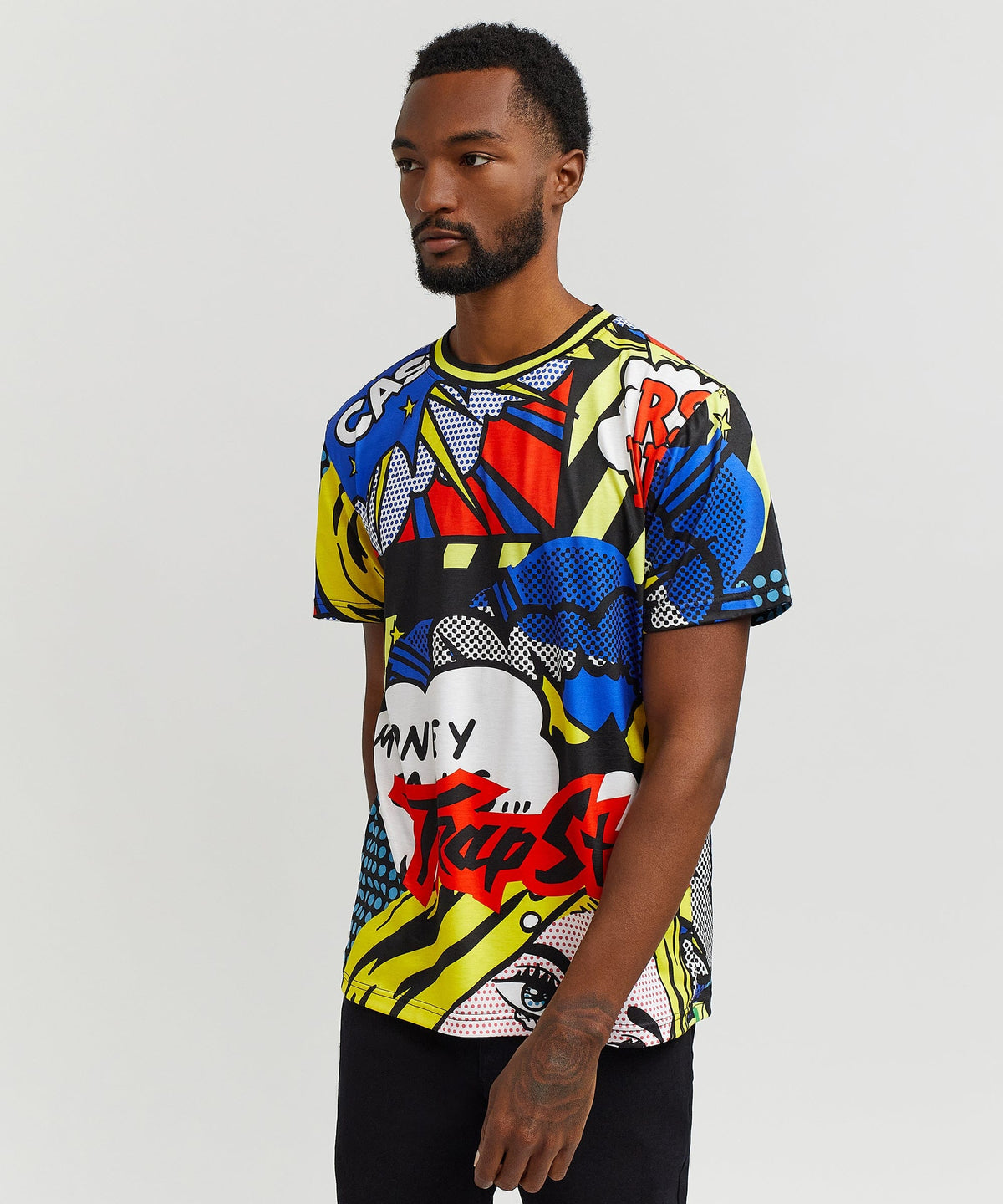 Reason Clothing Deals Trap Stars Comic Allover Print Graphic Tee