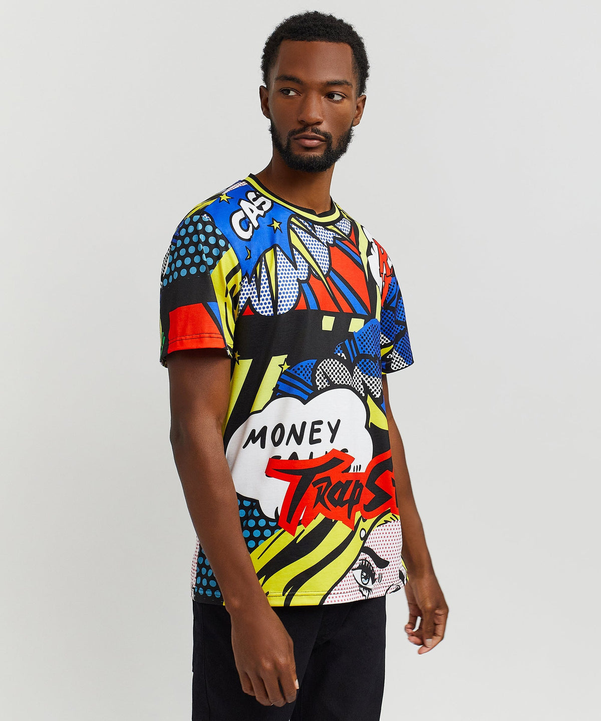 Reason Clothing Deals Trap Stars Comic Allover Print Graphic Tee