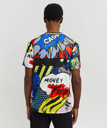 Reason Clothing Deals Trap Stars Comic Allover Print Graphic Tee