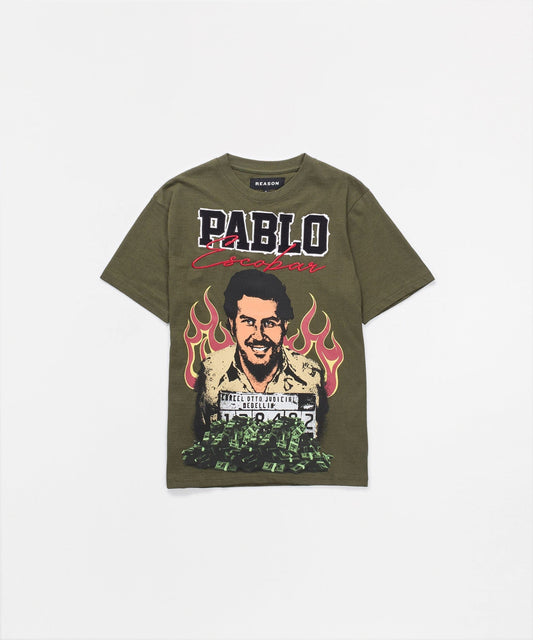 Reason Clothing Exclusive Pablo Mugshot Graphic Short Sleeve Tee - Olive Green