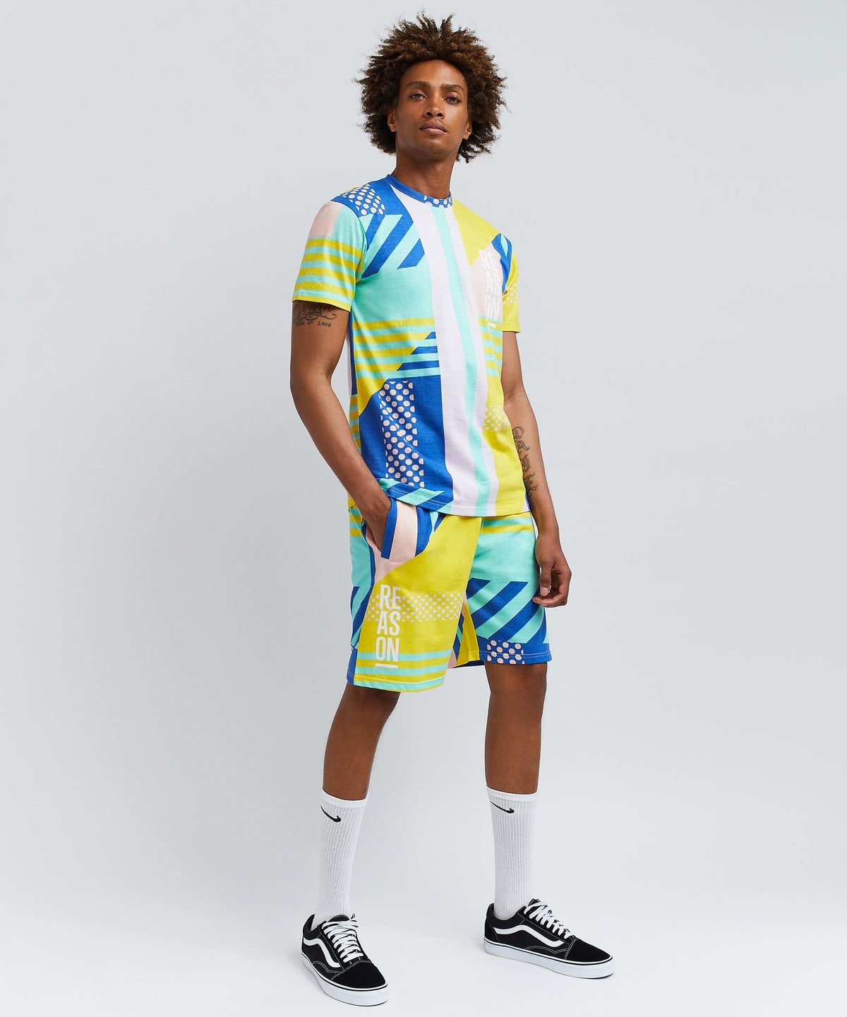 Reason Clothing Best Price Color Block Tropic Crew Set