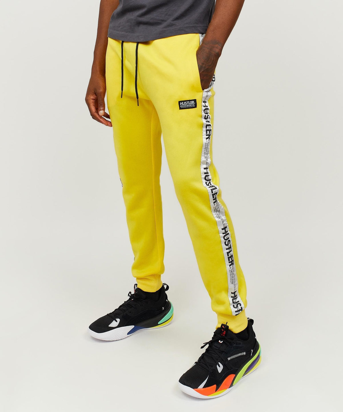 Reason Clothing Exclusive Hustler Logo Tape Joggers Regular Is Live
