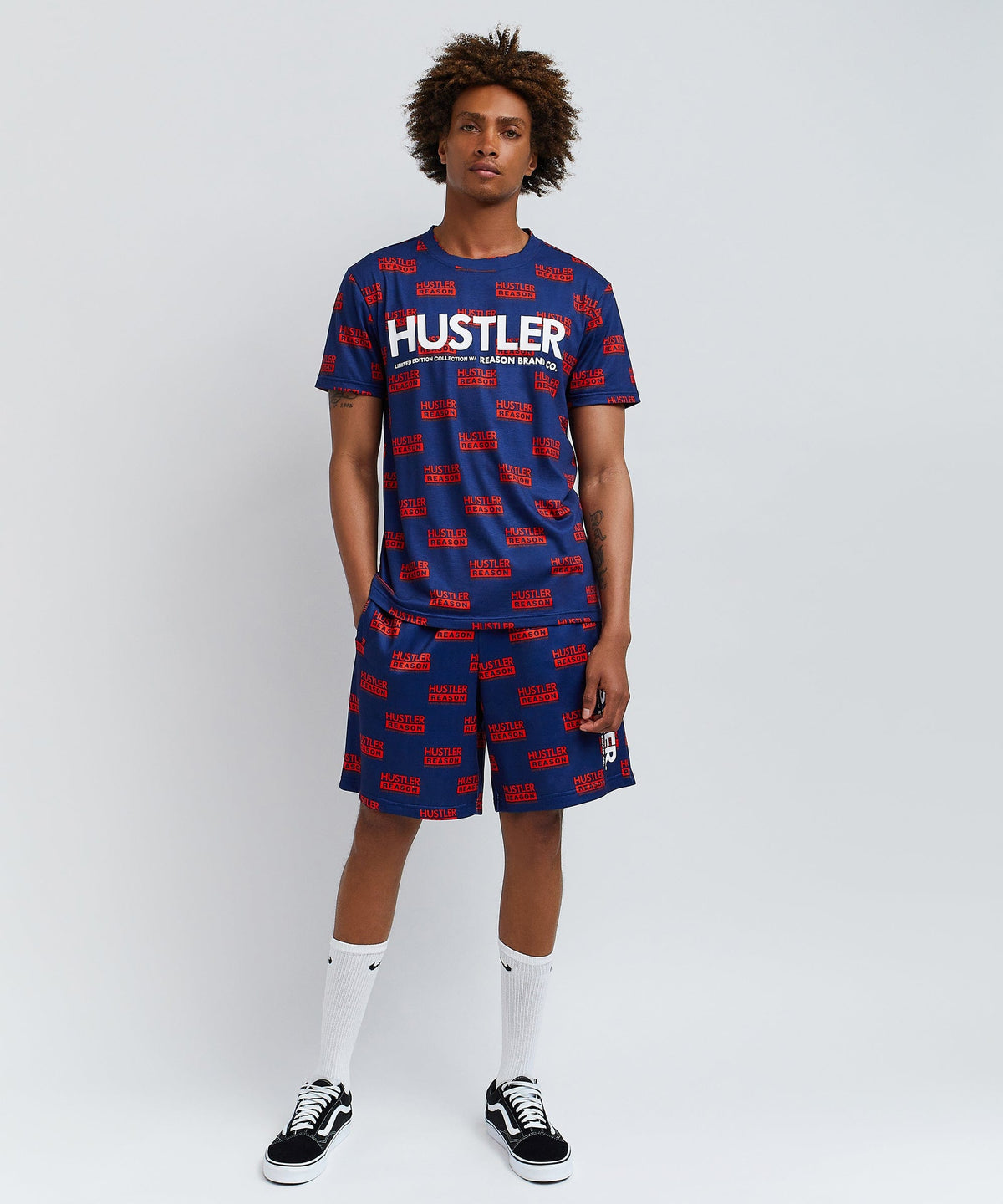 Reason Clothing Exclusive Hustler Logo Tee And Shorts Set