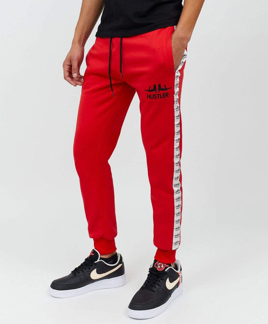 Reason Clothing Essential Hustler Side Stripe Logo Jogger - Red