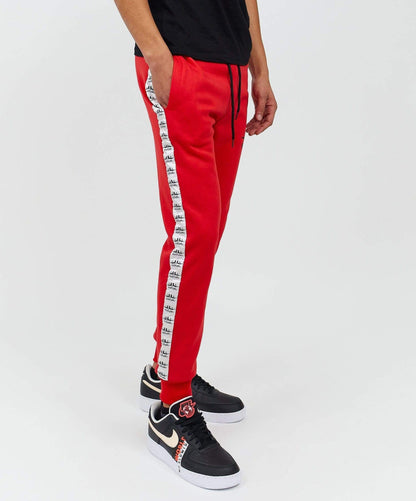 Reason Clothing Essential Hustler Side Stripe Logo Jogger - Red