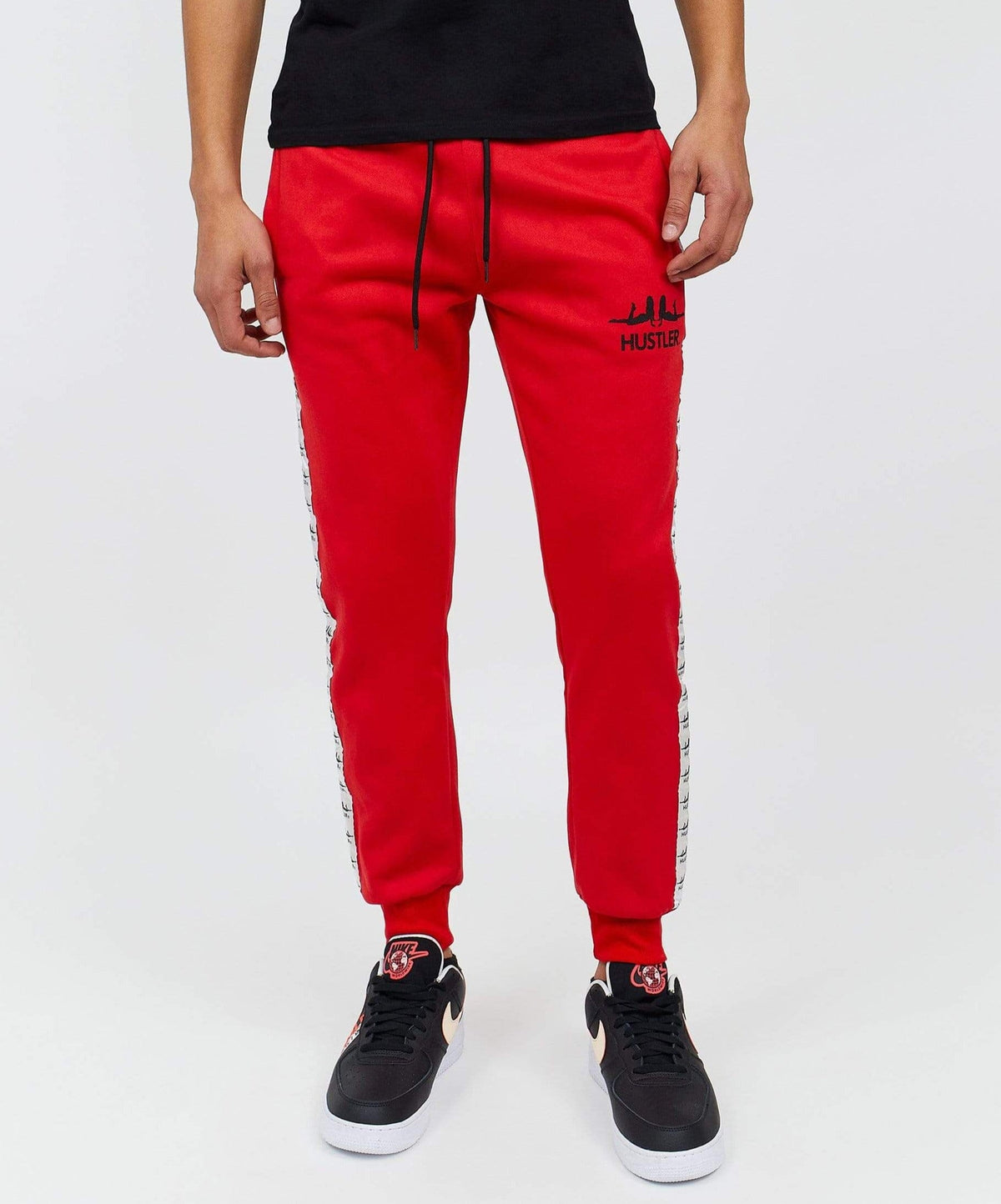 Reason Clothing Essential Hustler Side Stripe Logo Jogger - Red