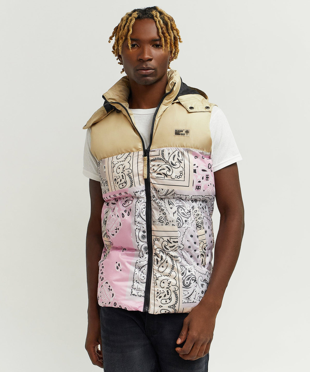 Reason Clothing Special Offer Paisley Puffer Vest