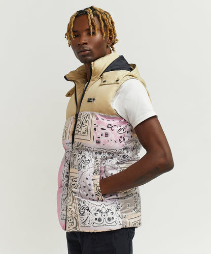 Reason Clothing Special Offer Paisley Puffer Vest