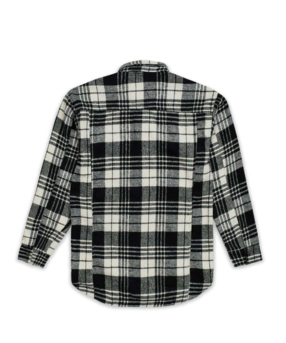 Reason Clothing Hot Sale Plaid Black And White Super Heavy Weight Flannel Shirt Jacket